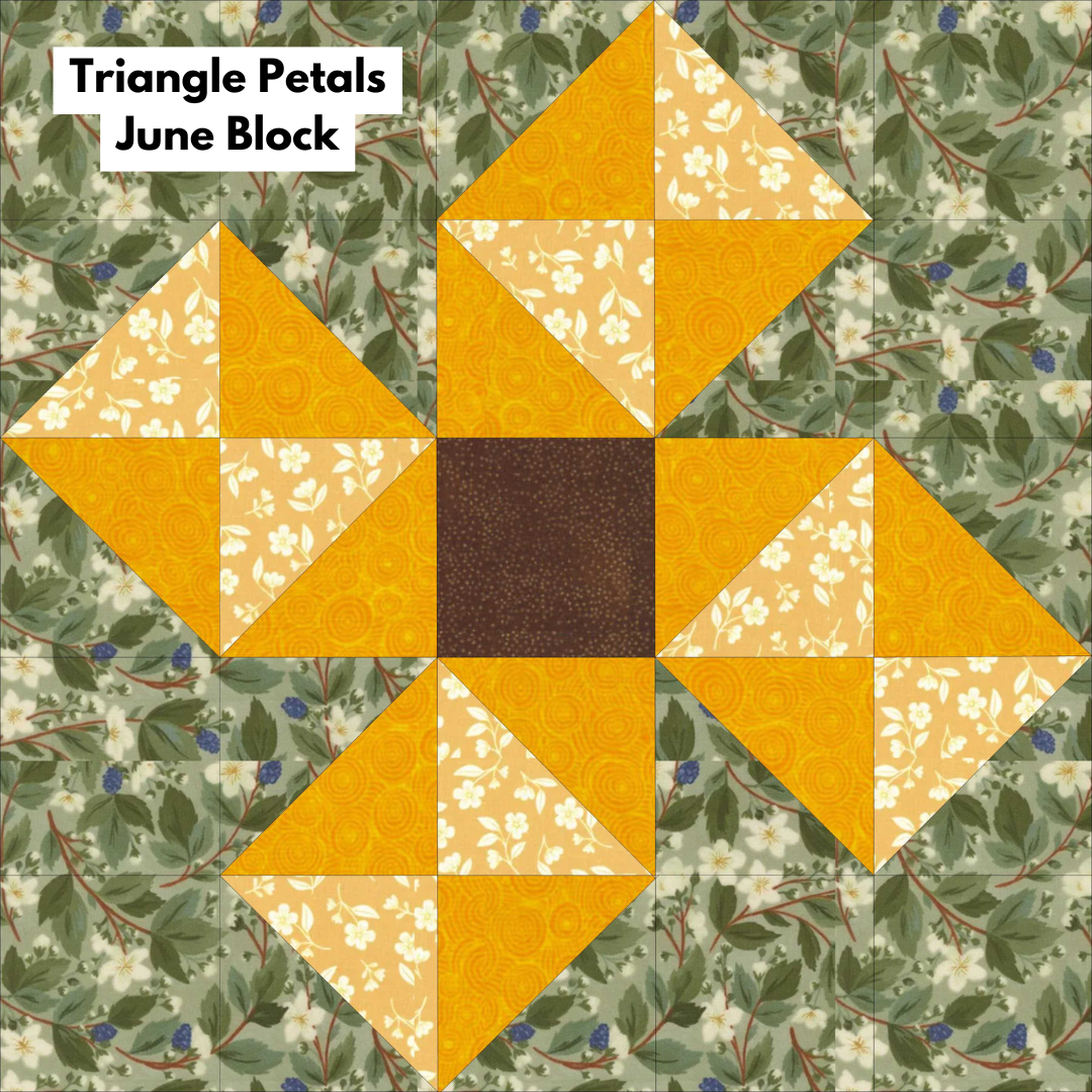 Triangle Petals June QC Block